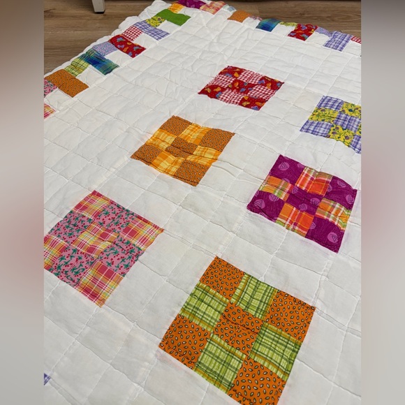 Colorful Patchwork Queen Sized Quilt - Picture 10 of 16